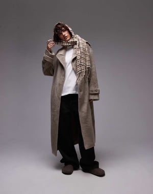 Topshop chuck on coat in taupe