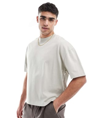ASOS DESIGN tung boxig oversized t-shirt i ljusgrå