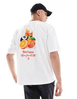 ASOS DESIGN oversized t-shirt med fruktgrafik i vitt