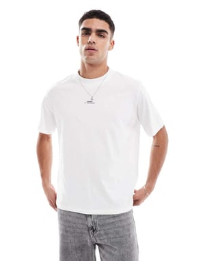 Jack & Jones oversized t-shirt med ryggtryck i vitt