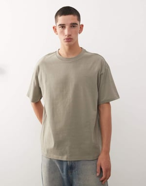 Weekday Stort boxigt oversized t-shirt i khaki