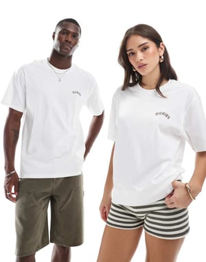 Dickies kappa klocka grafik ryggtryck t-shirt i vitt - exklusiv för ASOS