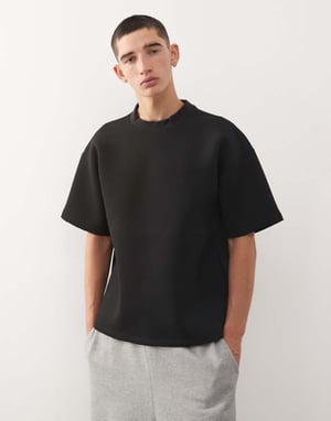 Weekday premium boxy oversized t-shirt i svart
