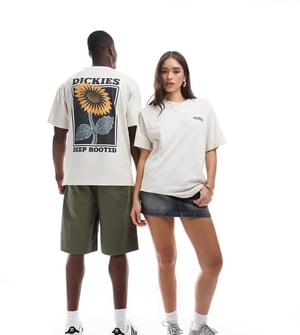 Dickies solrosgrafik rygtryck t-shirt i off white - exklusiv för ASOS