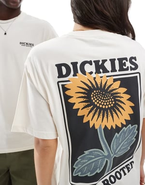 Dickies solrosgrafik rygtryck t-shirt i off white - exklusiv för ASOS