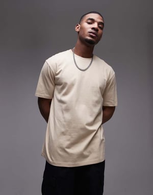 Topman avslappnad passform t-shirt i sten