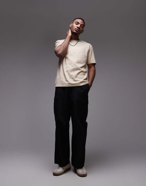 Topman avslappnad passform t-shirt i sten