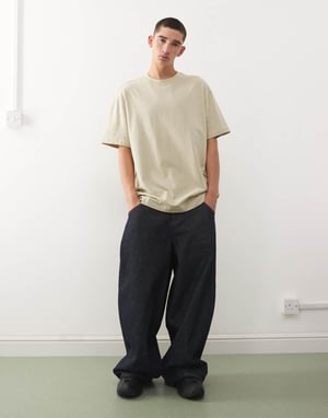 Weekday oversized t-shirt in khaki
