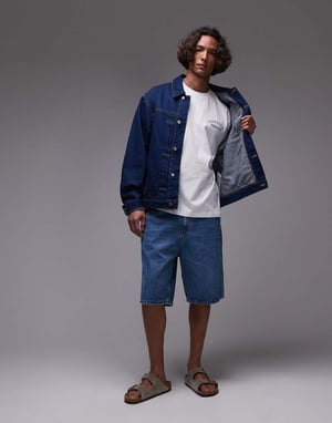 Topman premium avslappnad t-shirt med front- och baktryck av gondol och broderi i vitt