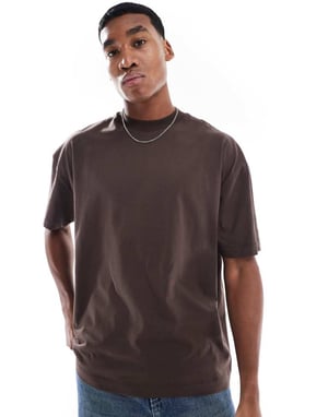 ASOS DESIGN Essentials oversized t-shirt i mörkbrun
