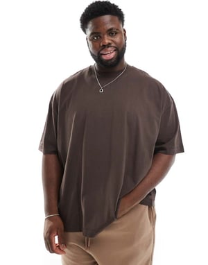 ASOS DESIGN Essentials oversized t-shirt i mörkbrun
