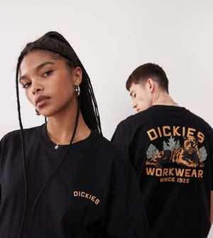 Dickies panther grafik ryggtryck t-shirt i svart - exklusiv för ASOS