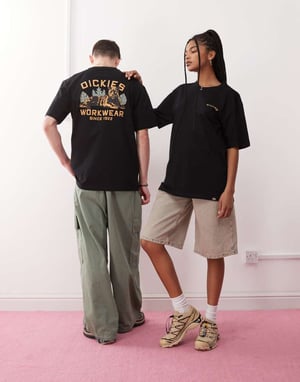 Dickies panther grafik ryggtryck t-shirt i svart - exklusiv för ASOS