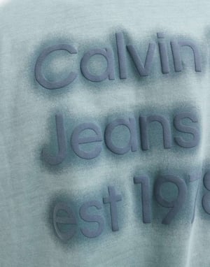 Calvin Klein Jeans logotryckt t-shirt i tvättad grå