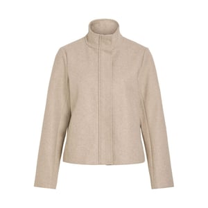 Vila viclaudia l/s high neck short jkt 14119186 natural melange