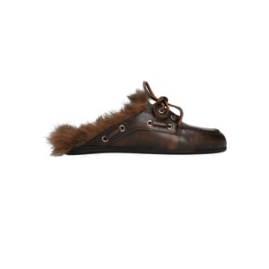 posa Pw23 loafers boat loafer mule fairy fur leather