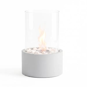 House Vitamin Table fireplace round -cool grey 18x18x26,5cm