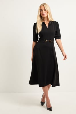 Petite Ponte Snaffle Trim Midi Dress