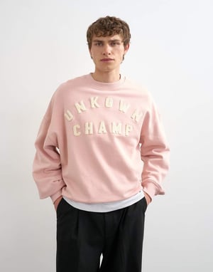 Topman relaxed fit sweatshirt with chenille embroidery in washed pink