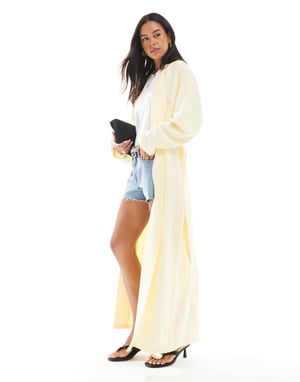 ASOS DESIGN duster overshirt i buttermilk