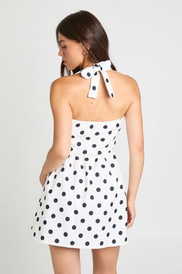 Polka Dot Square Neck Mini Dress