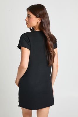Soft Knit Seam Detail Knitted Mini Dress