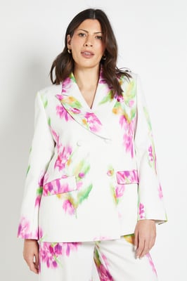 Floral Satin Blazer Coord