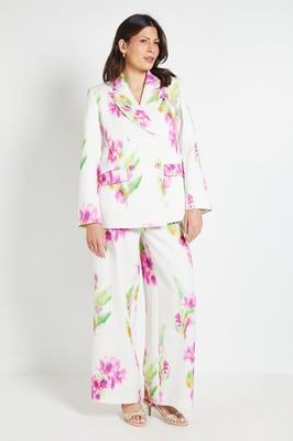 Floral Satin Blazer Coord