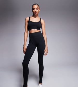 4505 Tall smooth seamless high waist gym legging in black