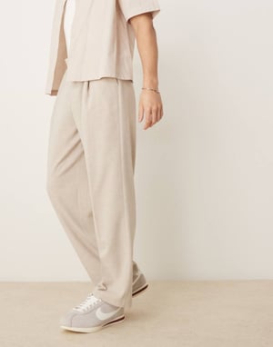 ASOS DESIGN smart vida byxor i mikrotextur i sten