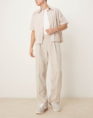 ASOS DESIGN smart vida byxor i mikrotextur i sten
