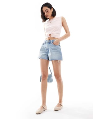 The Frolic exclusive sleeveless boatneck top with heart hardware detail in baby pink