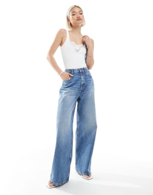Miss Selfridge bodysuit med spetstillägg i vitt