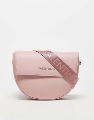 Valentino stor sadelcrossbodyväska i ljusrosa