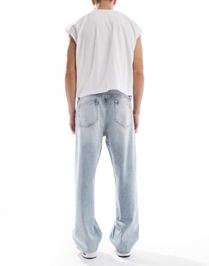 Calvin Klein Jeans 90-tals lösa jeans i ljus tvätt