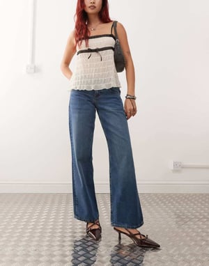 Motel low rise parallel jeans in mid blue used