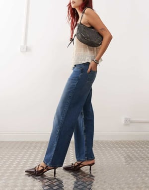 Motel low rise parallel jeans in mid blue used