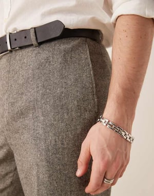 ASOS DESIGN smart tapered fit ullblandning byxor i kolgrå