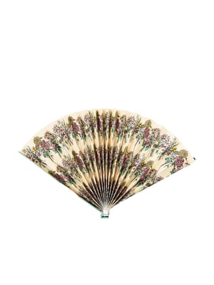 Handwaaier met bloemenpatroon