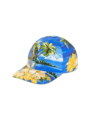 Baseballpet met logo-patch in Hawaïaanse print.