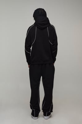 Tall Regular Fit Man Hooded Tracksuit with Piping