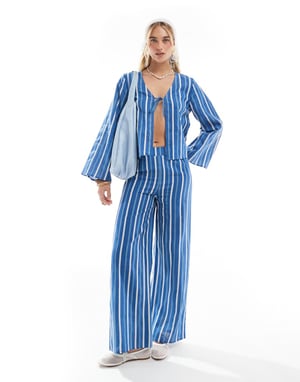 Esmee Exclusive beach trouser in blue stripe
