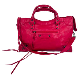 Balenciaga Medium Motorcycle City Shoulder Bag in Red Lamb Leather