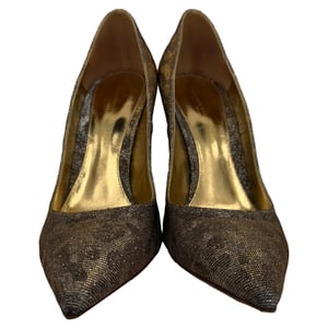 Gianvito Rossi Gianvito 105 Pointed Toe Pumps in Gold Metallic Glitter