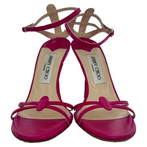 Jimmy Choo Ankle Strap Sandal Heels in Pink Leather
