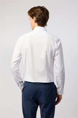 Long Sleeve Forward Point Collar Slim Fit Formal Shirt in White