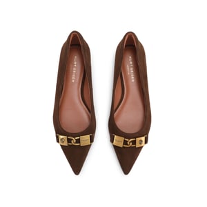 Kurt Geiger London Suede Kingsley Pointed Flat Ballet Flats