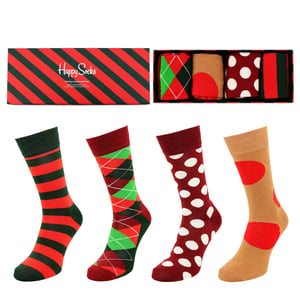 Happy Socks 4-Pack Christmas Cracker Multicolour Gift Set