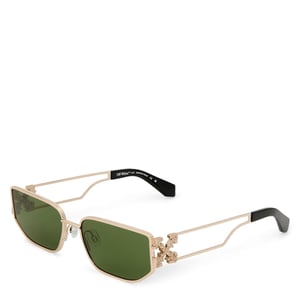 Accessories Off White Allen Rectangle Sunglasses in Gold - Green