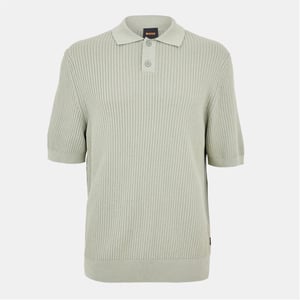 Men's Boss Collared Neck Short Sleeve Regular Fit Shirt in Open Green